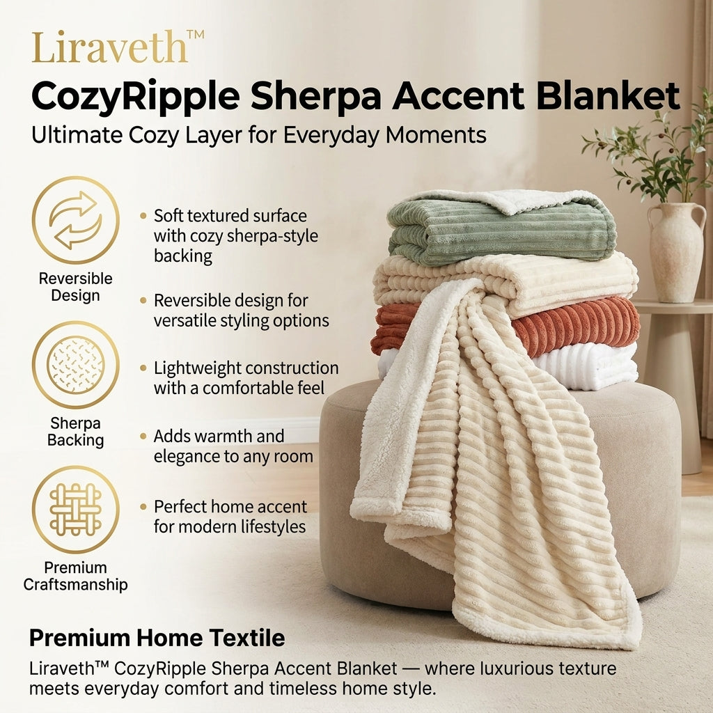 Liraveth™ CozyRipple Sherpa Accent Blanket